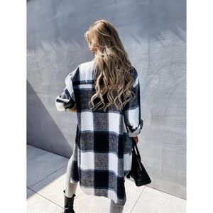 Long Plaid Flannel Shacket